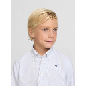 Striped long-sleeve oxford shirt for kids Silbon image-6