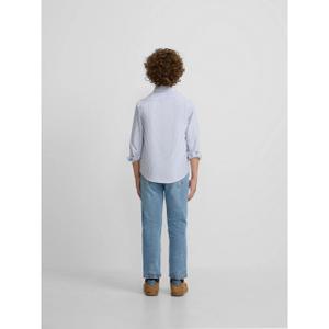 Striped long-sleeve oxford shirt for kids Silbon image-6