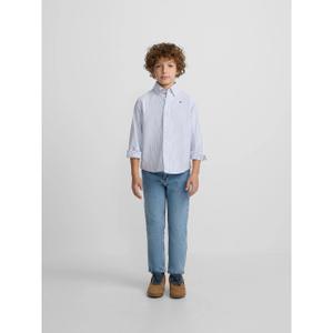 Striped long-sleeve oxford shirt for kids Silbon image-3