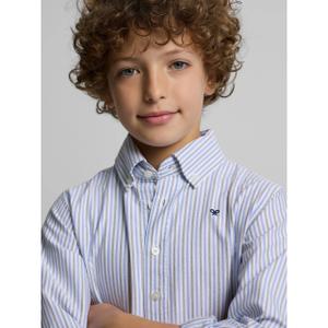 Striped long-sleeve oxford shirt for kids Silbon image-5