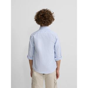Striped long-sleeve oxford shirt for kids Silbon image-5