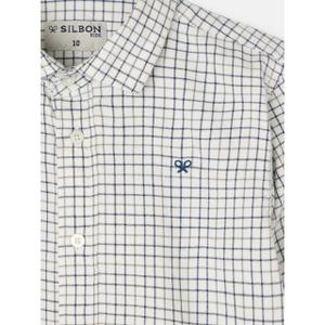 Kinder Langarmhemd mit zweifarbigem Karomuster Silbon image-2