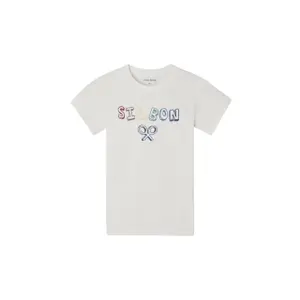 Multicoloured lettering printed T-shirt for kids Silbon image-0