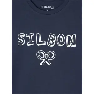 Multicoloured lettering printed T-shirt for kids Silbon image-2
