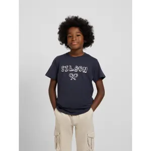 Multicoloured lettering printed T-shirt for kids Silbon image-3