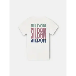 Children's t-shirt with tricolour lettering Silbon image-1