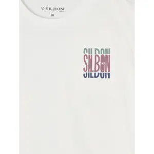 Children's t-shirt with tricolour lettering Silbon image-2