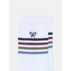 Socks with scissor stripe pattern for kids Silbon image-2