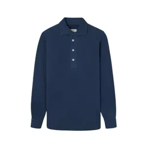 Polo manches longues à col boutonné Silbon image-0