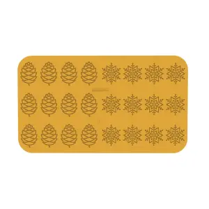 Stampo in silicone a forma di pigna e fiocco di neve Silikomart Inverno image-0