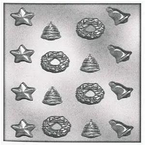 Stampo per cioccolato Silikomart 904108 Star-bell-wreath-pines image-0