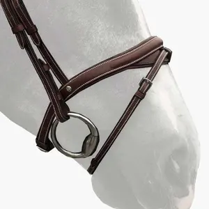 Horse cheek pieces Silver Crown Halfmoon