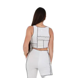 Crop top T-shirt för kvinnor Sixth June Mix Fabrics image-3