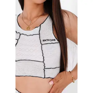 Crop top T-shirt för kvinnor Sixth June Mix Fabrics image-6