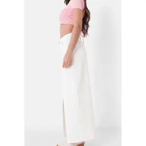 Maxi denim skirt with front slit for girls Sixth June image-3