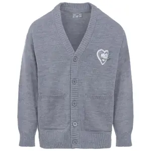 Cardigan de malha com coração bordado Sixth June image-0