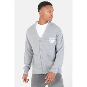 Cardigan de malha com coração bordado Sixth June image-2