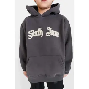Child's hooded sweatshirt with gothic logo Sixth June image-2