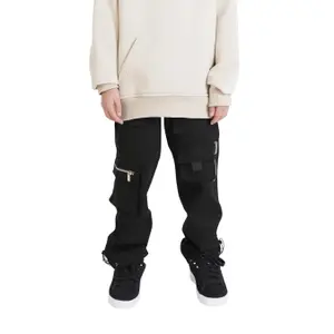 Kids' zip-up multi-pocket cargo trousers Sixth June image-0