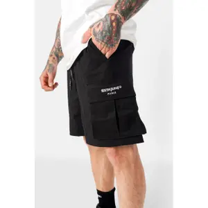 Cargo curto com logótipo bordado Sixth June image-4