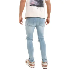 Jeans com buracos e faixa branca Sixth June image-2