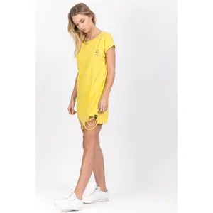 Abito t-shirt strappato con anelli donna Sixth June image-3