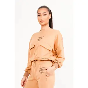 Felpa girocollo con tasche cargo donna Sixth June image-1