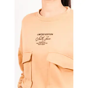 Felpa girocollo con tasche cargo donna Sixth June image-4