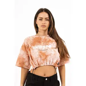 T-shirt con cordino donna Sixth June Tie And Dye image-1