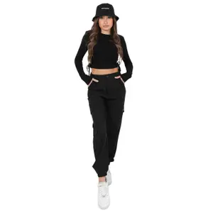 Pantaloni cargo con logo ricamato donna Sixth June image-1