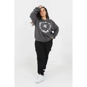 Pantaloni cargo con logo ricamato donna Sixth June image-2