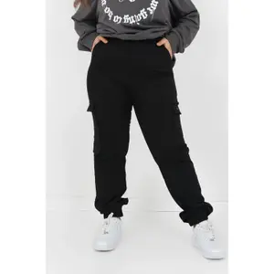 Pantaloni cargo con logo ricamato donna Sixth June image-4