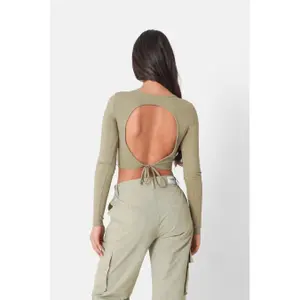 Brassiere de mangas longas com costas nuas para mulher Sixth June image-4