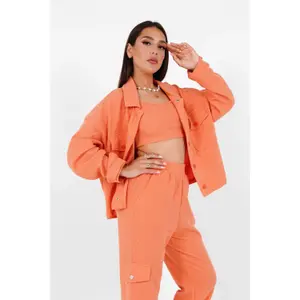 Chaqueta abotonada con textura mujer Sixth June image-3