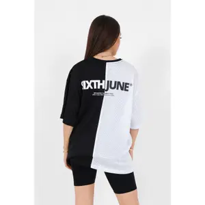 T-Shirt mit Mesh-Logo für Damen Sixth June image-4