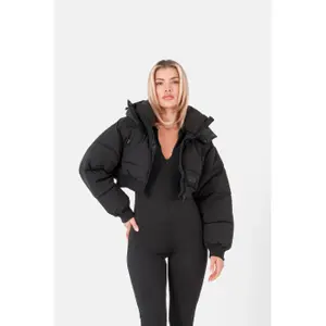 Women's Sixth June Cropped Hooded Puffer image-1