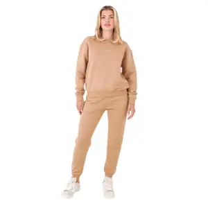 Felpa girocollo basic con logo ricamato donna Sixth June image-0