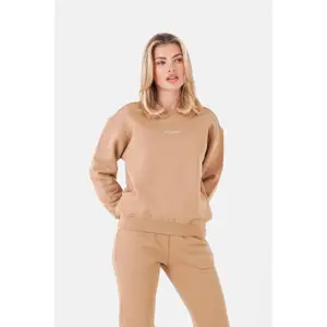 Felpa girocollo basic con logo ricamato donna Sixth June image-1