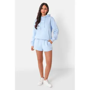 Sweatshirt à capuche avec logo brodé femme Sixth June image-1