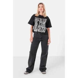 Women's rhinestone text t-shirt Sixth June image-1