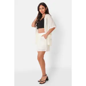 Camisa fluida con bordado de logo para mujer Sixth June image-1