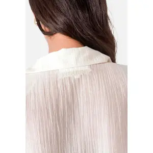 Camisa fluida con bordado de logo para mujer Sixth June image-4