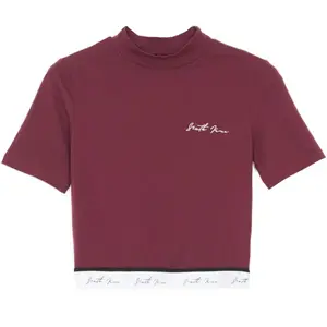 T-shirt con nastro e logo firmato donna Sixth June image-0