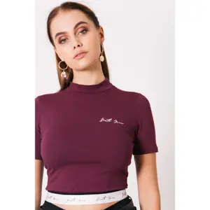 T-shirt con nastro e logo firmato donna Sixth June image-5