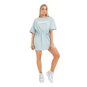 Abito t-shirt corto elasticizzato stampato donna Sixth June image-1