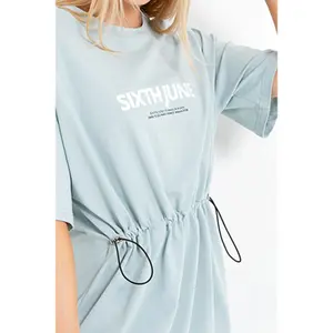 Abito t-shirt corto elasticizzato stampato donna Sixth June image-6