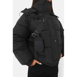 Casaco acolchoado curto com capuz mulher Sixth June image-4