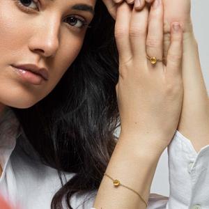 Collezione di collana, bracciale e orecchini in pietre di citrino donna Sloya Aurora image-1