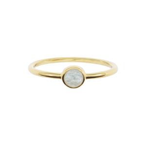 Gold-plated aquamarine stone ring for women Sloya Gemia image-2