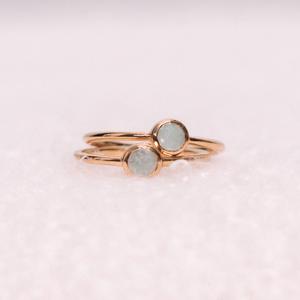 Gold-plated aquamarine stone ring for women Sloya Gemia image-3